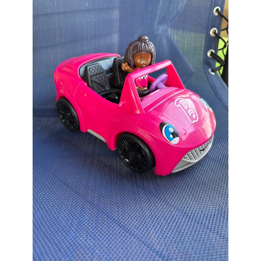 Fisher Price Little People Barbie Pink Convertible Car and Figure HCF59 Toy Set